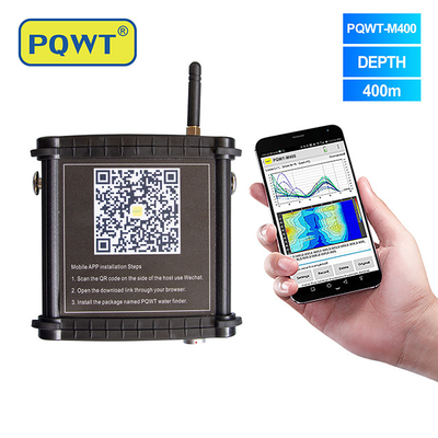 PQWT M400 모바일 지하수 탐지기 지하 탐지기 400m 전화에서 보루홀 물을 감지